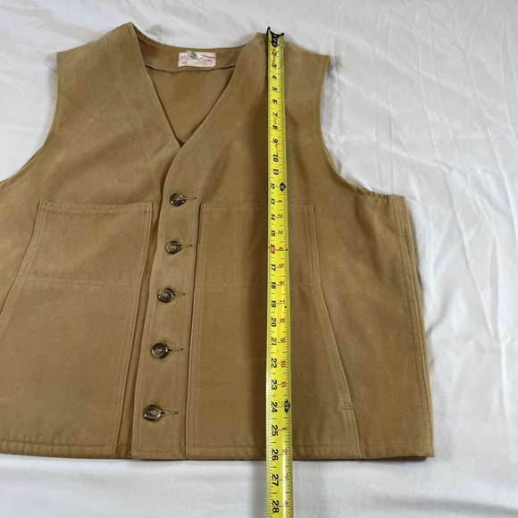 Filson Moleskin Cruiser Vest Style 820 Tan Cotton Field Men's Size 50 Made USA - Picture 5 of 8